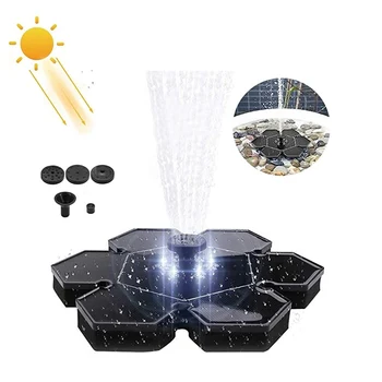 

2.4W Solar Fountain Pump Fountain Light Round Floating Fountain Water Pump LED Light Garden Decoration Bird Bath Fountain Light