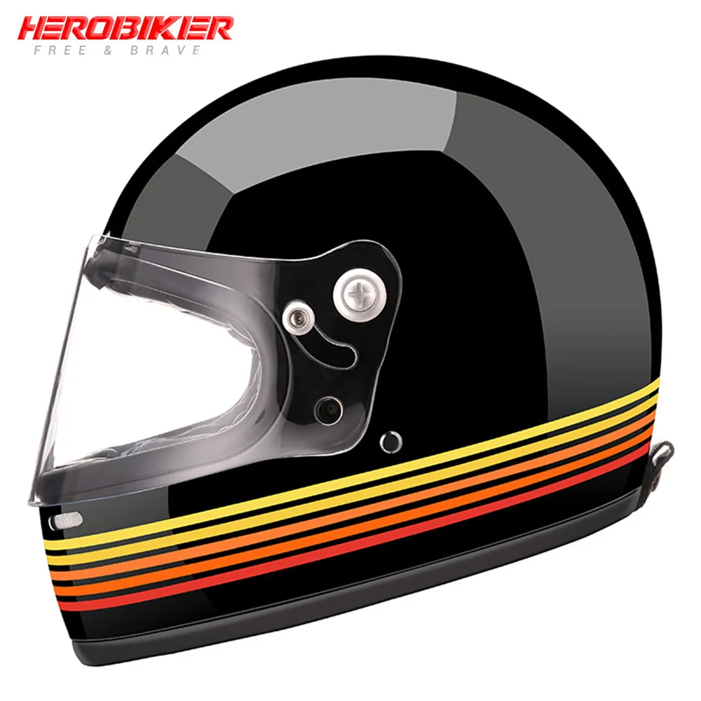 HEROBIKER мотоциклетный шлем DOT сертификация для мужчин и женщин стекловолокно мотокросса шлем Casco мото шлемы - Цвет: AMZ-919-Bright-Black