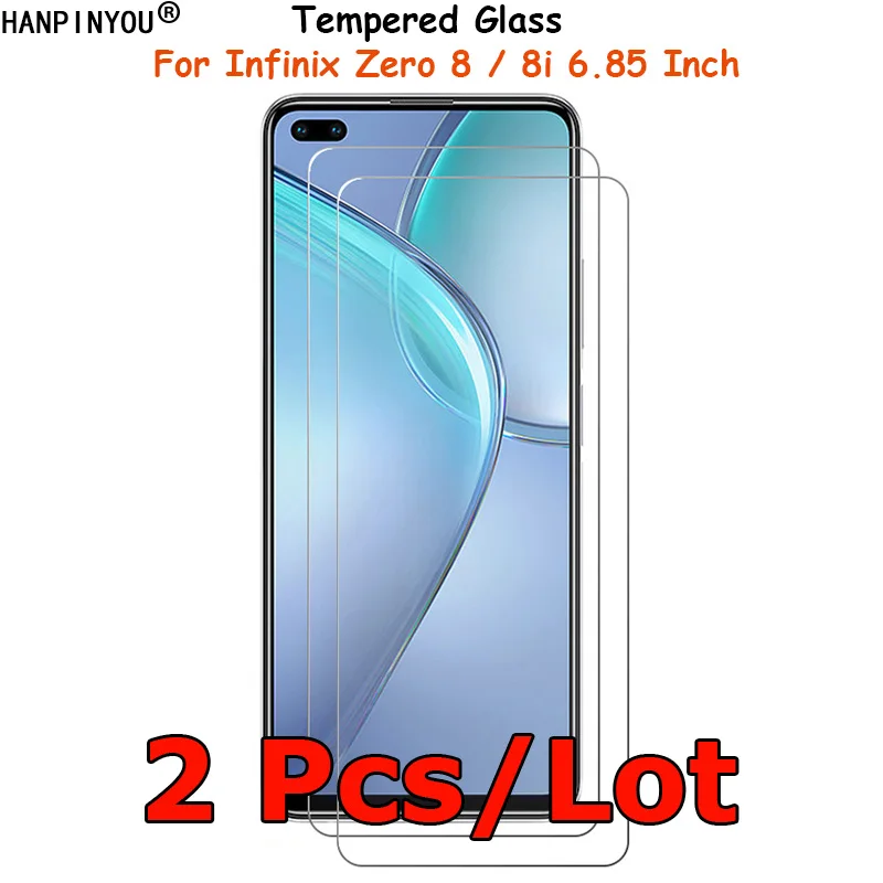2 Pcs/Lot For Infinix Zero 8 / 8i Tempered Glass Screen Protector Ultra Thin Explosion-proof Protective Film + Cleaning Kit | Мобильные