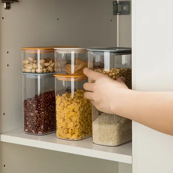 

Portable Kitchen Sealed Cans Food Storage Cans with Lid Plastic Sealed Fresh-keeping Box Multi-purpose Grain Storage Box