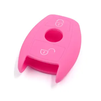 

uxcell Pink Silicone Car Remote Key Fob Cover Case for Mercedes Benz E C Class C260