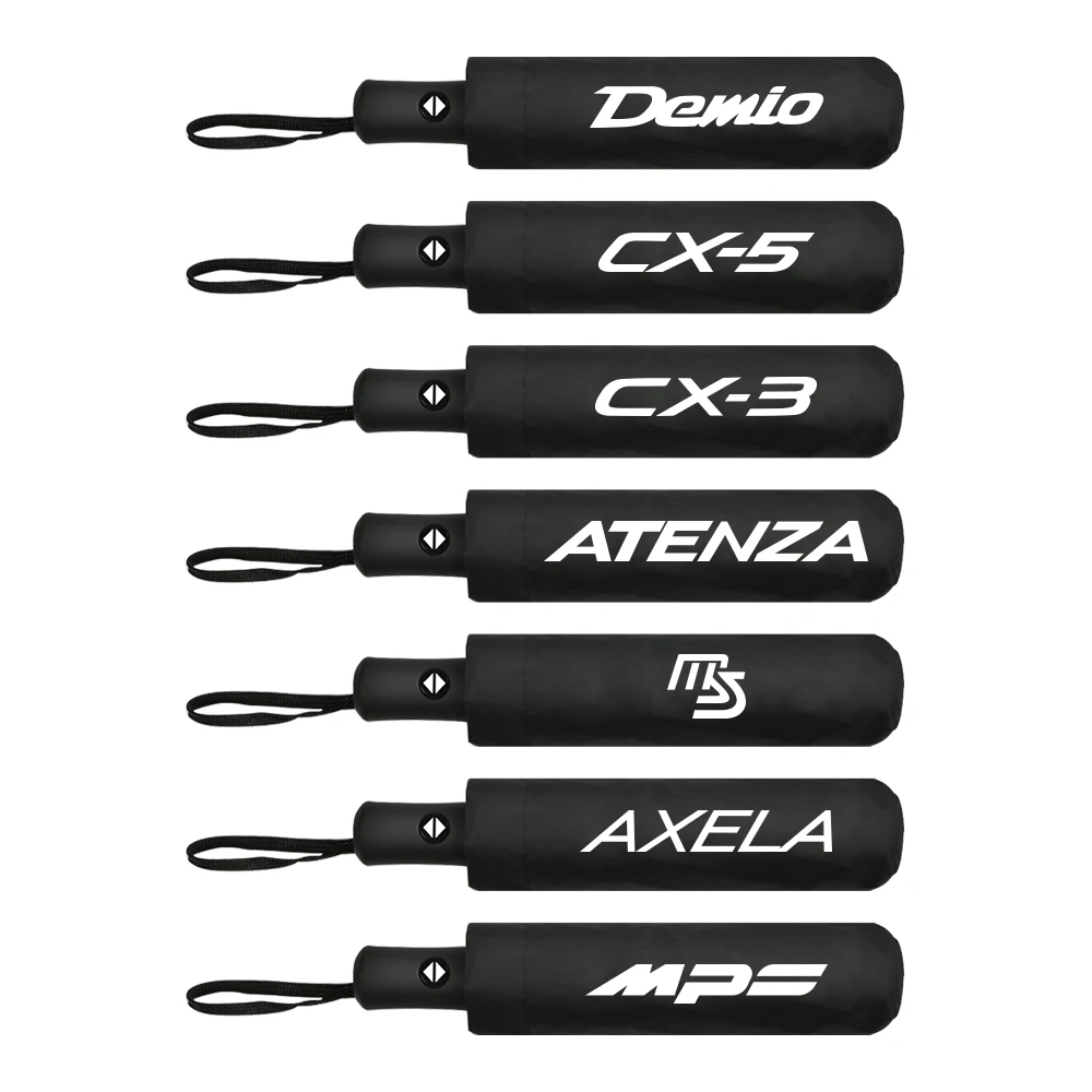 Automatic Folding Umbrella for Mazda Demio CX-5 CX-3 3 6 Axela Atenza MS MPS Car Sun Beach Umbrella Windproof Accessories Decor umbrella sets car logo umbrella