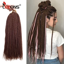 Leeons, высокое качество, Сенегальские крученые волосы, вязанные крючком, плетеные волосы, 30 шт./упаковка, синтетические, Омбре, бургенди, блонд, серый, вязанные волосы