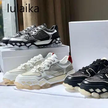 

Hot Women Sneakers Transparent Vulcanize Breathable Casuals Height Increasing Female Ladies Running Air Cushion Shoe Size 35-40