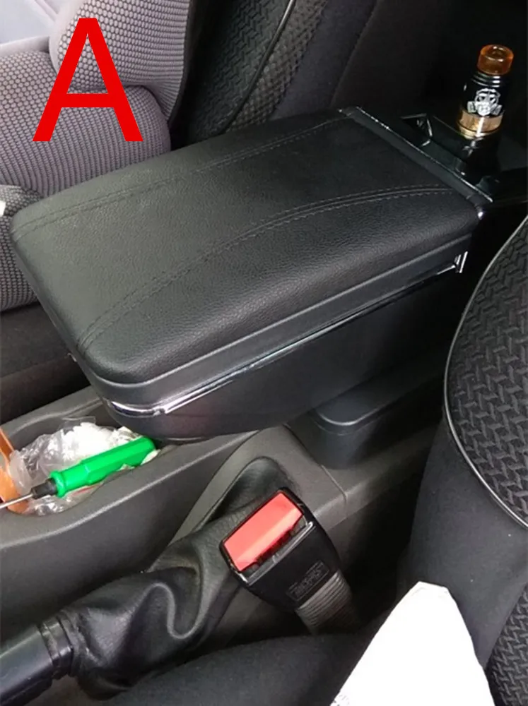 For Renault logan 2/Megane/twingo armrest box central Store content box products interior Armrest Storage accessories part - Название цвета: A black black line