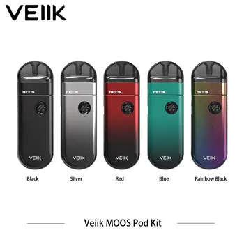 

New Arrival Veiik MOOS Vape Pod System Kit 1100mAh Battery 15w max output with 2ml pod PCTG cartridge 1.2ohm ceramic coil E Cigs