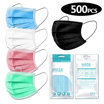 

500pcs wholesale Face Disposable Masks 3 Layers Dust proof Mask Protective Cover Masks Anti-Dust Face Mask
