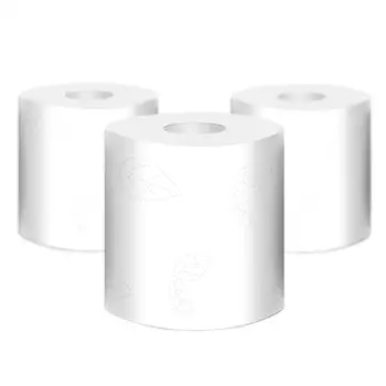 

10 Rolls Skin-Friendly 4-layer Wood Pulp Toilet Paper for Office