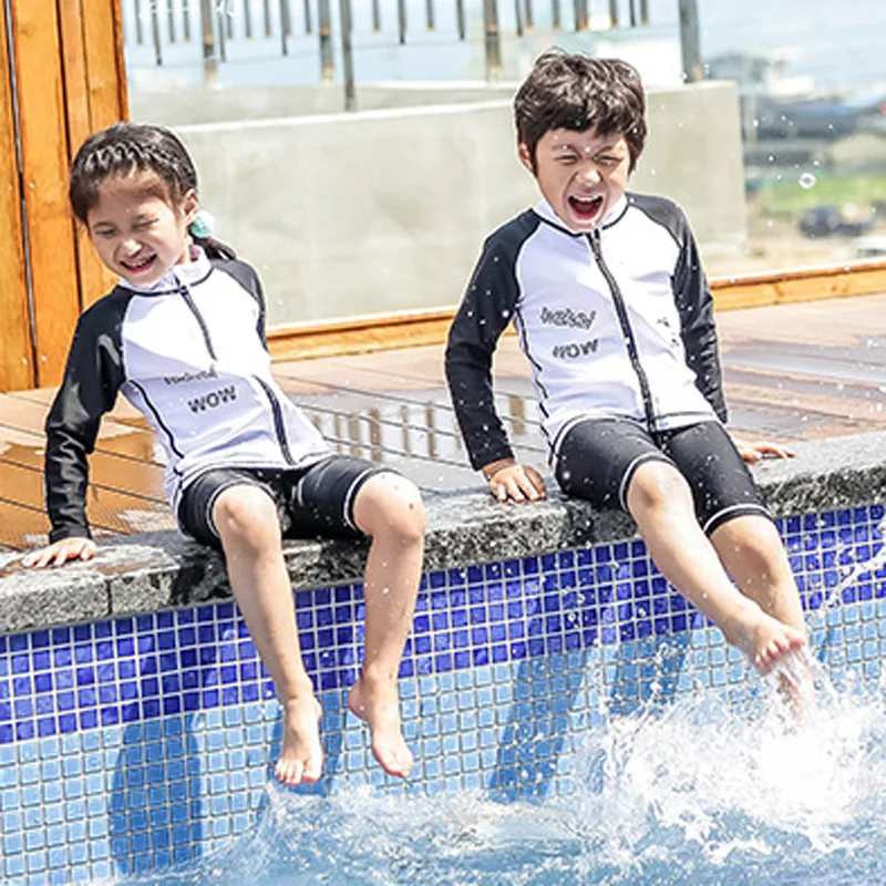 

KID'S Swimwear BOY'S Split Type Tour Bathing Suit Boy Long Sleeve Sun-resistant Quick-Dry Diving Suit Baby Swimwear Men's Hot Sp