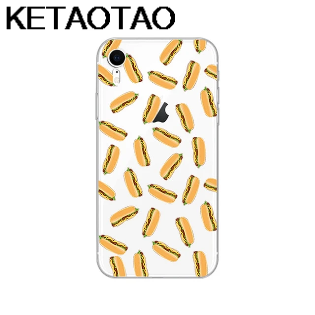 KETAOTAO чехол для телефона с рисунком еды s для iPhone 4S 5C 5S 6S 7 8 SE 5 6 Plus XR XS Max чехол кристально чистый мягкий TPU чехол s - Цвет: Розовый