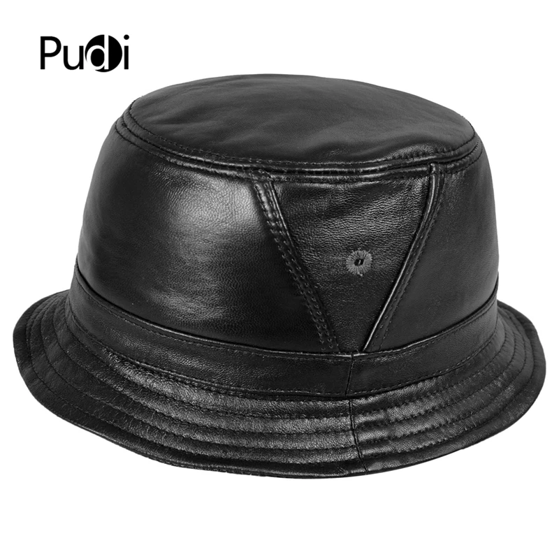 Sheep Leather Bucket Hats Caps Women 