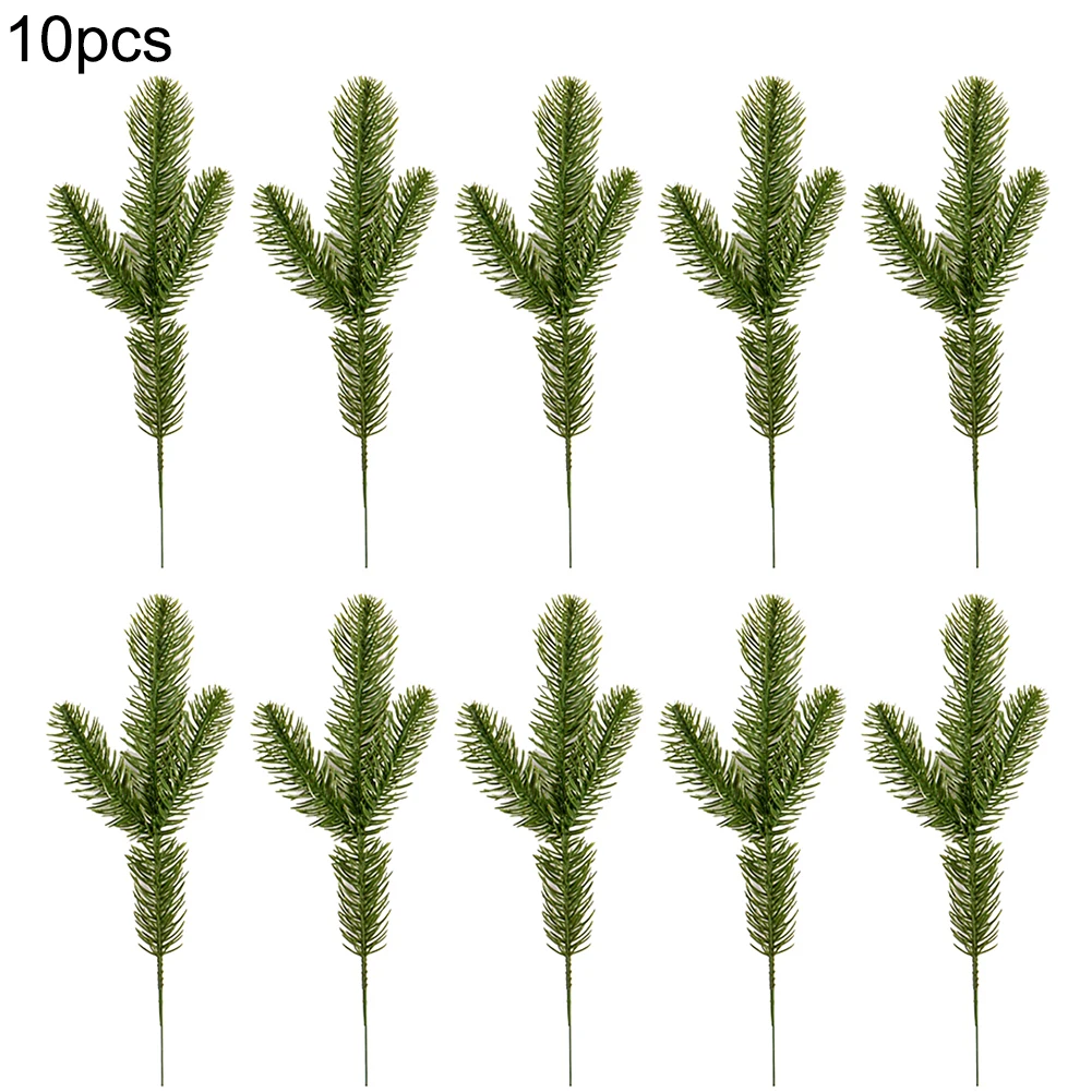 

DIY Craft Wreath Artificial Pine Tree Branches Plastic Pine Leaves for Christmas Party Decoration Faux Foliage Fake Flower