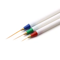 3Pcs Acrylic French Stripe Nail Art Liner Brush Set Manicure Ultra-thin Line Drawing Pen UV Gel Brushes Painting Tool Carved Pen 2