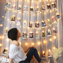 Фото клип струнный светильник фото коллаж дисплей вечерние Сказочный светильник прополка светодиодный светильник украшение для подвесные открытки и памятки