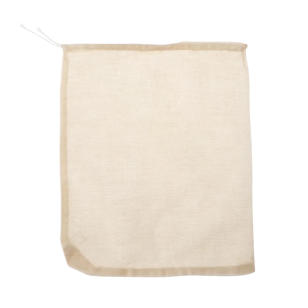 Reusable Cotton Food Filter Mesh Bag Nut Milk Bean Muslin Soup Filter  Supplies