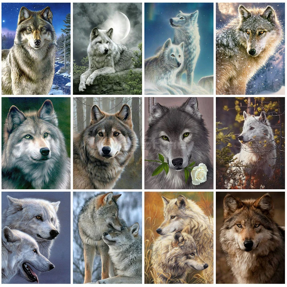 

EverShine 5D Diamond Painting Full Square Animals Diamond Embroidery Wolf Cross Stitch Rhinestones Art Handwork Home Decor