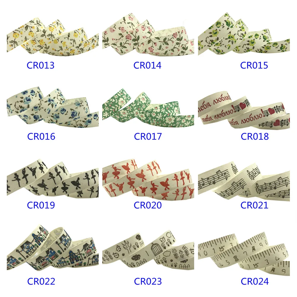 5 Yards/lot 15mm Cotton Ribbon Handmade Design Printed Cotton Ribbons For Wedding Christmas Decoration DIY Sewing Fabric ribbon decoration ribbon supplies sewing ribbon christmas ribbon cotton ribbon