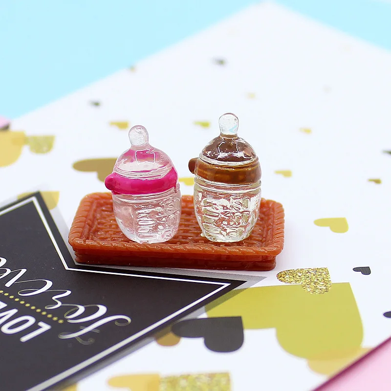 10pcs Cute 1:12 Simulation Mini Milk Bottle Feeding Bottles Miniature Baby Bottle DIY Dollhouse Miniature Accessories 4