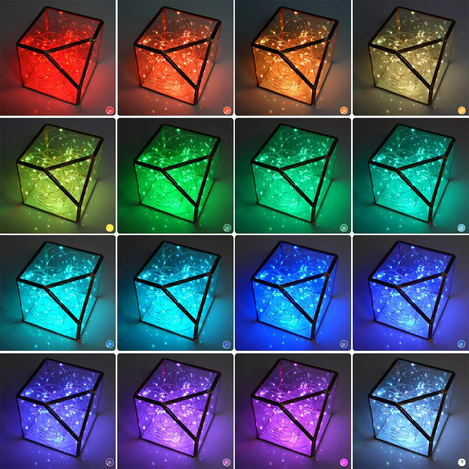 16 Color 5M 10M LED String Light USB Powered Multicolor Changing Led String Waterproof Light with Remote Control Christmas Decor