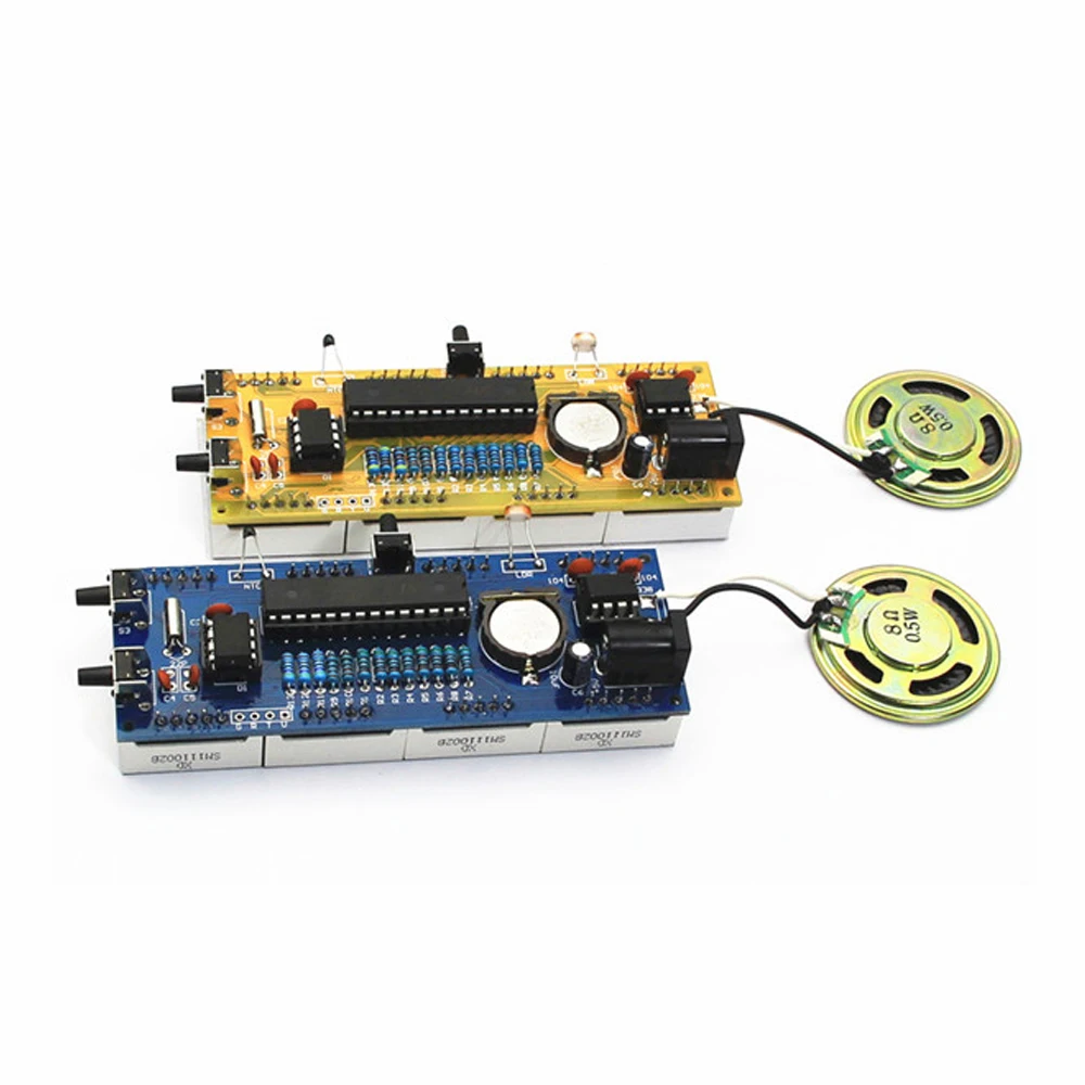 Электронные часы DIY KIT светодиодный микро контроль Лер комплект цифровые часы время светильник контроль температуры термометр красный/синий/зеленый/белый