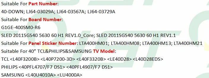 Новинка 2 шт./комплект светодиодный полоски для PHILIPS 40 ТВ 40PFL4707 40PFL4907 LTA400HM LJ64 03567A S светодиодный 2011SGS40 5630 60 H1 G1GE 400SM0 R6