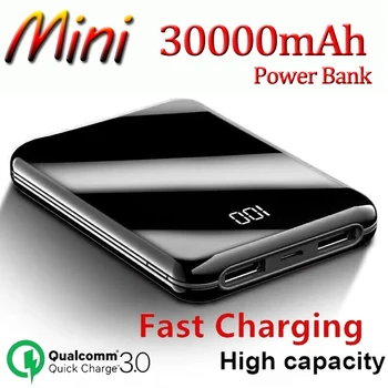 電源銀行30000mahポータブル大容量超薄型屋外旅行powerbank電話の充電器スマートフォン用の液晶デジタル表示