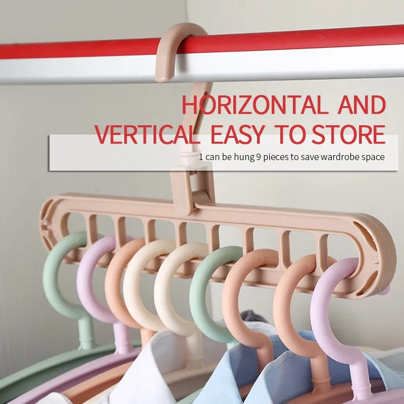 

360 Rotating Multi-function Magic Hanger Nine-hole Folding Hanger Wardrobe Drying Racks Cloth Hangers Organizer Home Storage