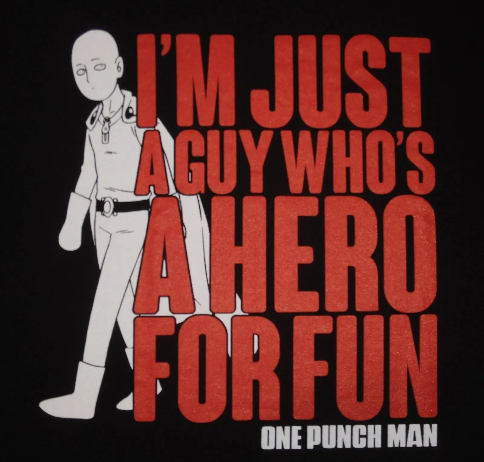 One Punch Man-Сайтама-просто герой Веселая Футболка-Слим Размер M |