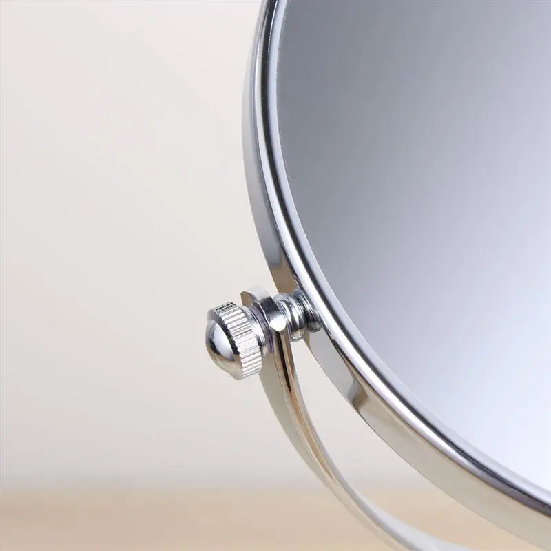 Double Side Cosmetic Mirror Magnification Desktop Makeup Mirror for Home(6 Inch 5 Times Magnification Silver