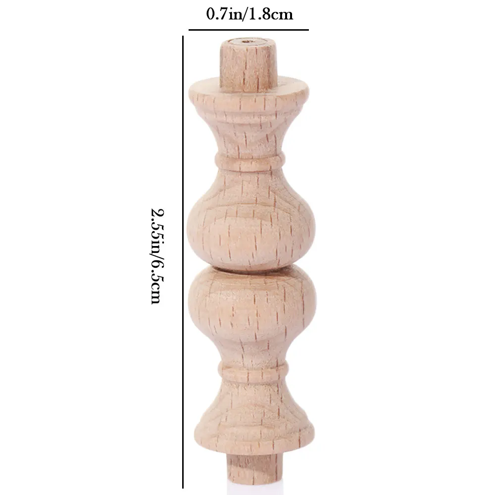 Vintage European-Style Solid Wood Carved Furniture Legs - Decorative Home Accents