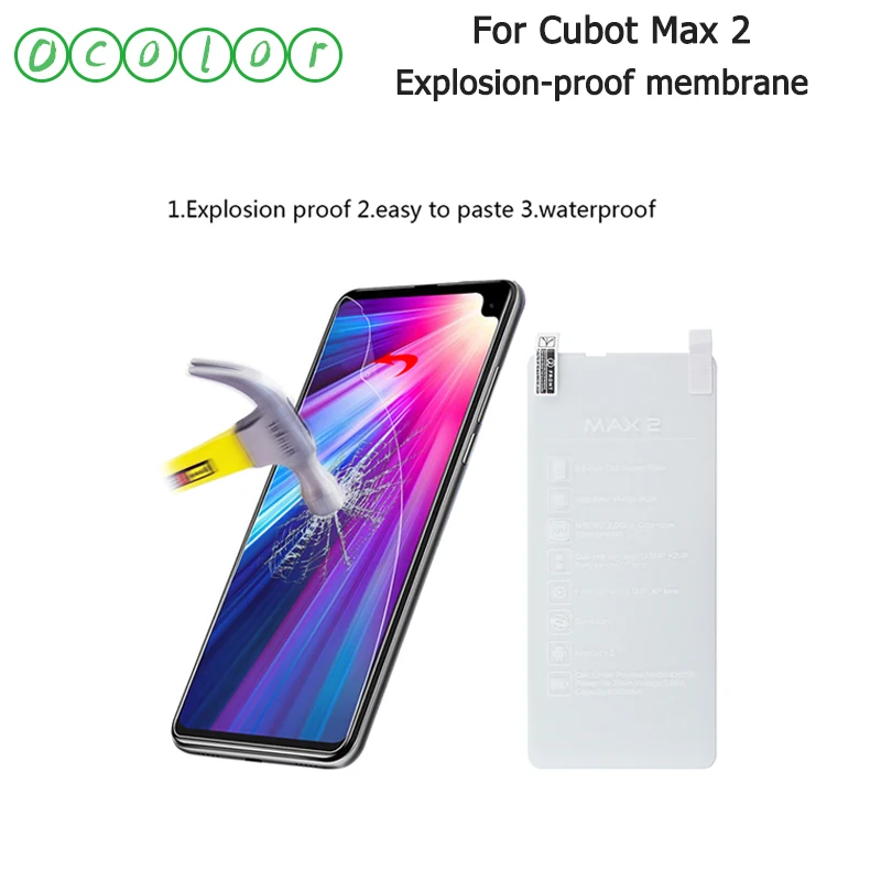 

ocolor For Cubot Max 2 Anti-Explosion Protective Film No Glass Screen Guard Replacement For Cubot Max 2 Phone Accessories 6.8''