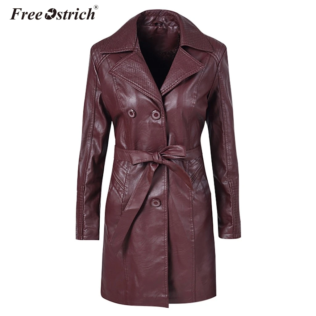 

Free Ostrich 2019 Fashion Winter Faux Leather Jacket Women's Basic Jackets Slim Motorcycle Jacket Women Coats Female N30