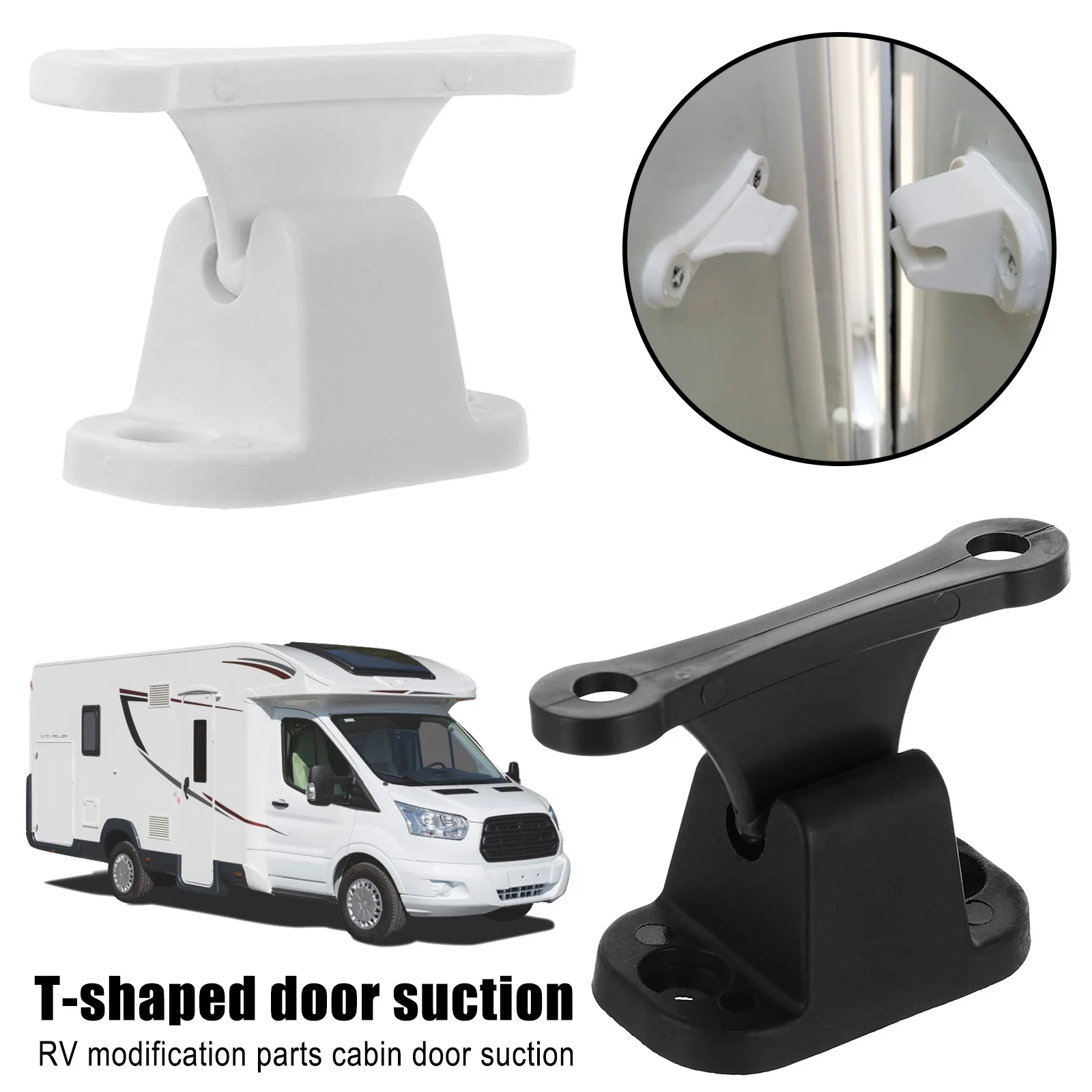 T Shape Door Stop Retaining Catch Holder Set Reinforced Nylon Buckle Clips for Camper Rv Motorhome Caravan Campervans