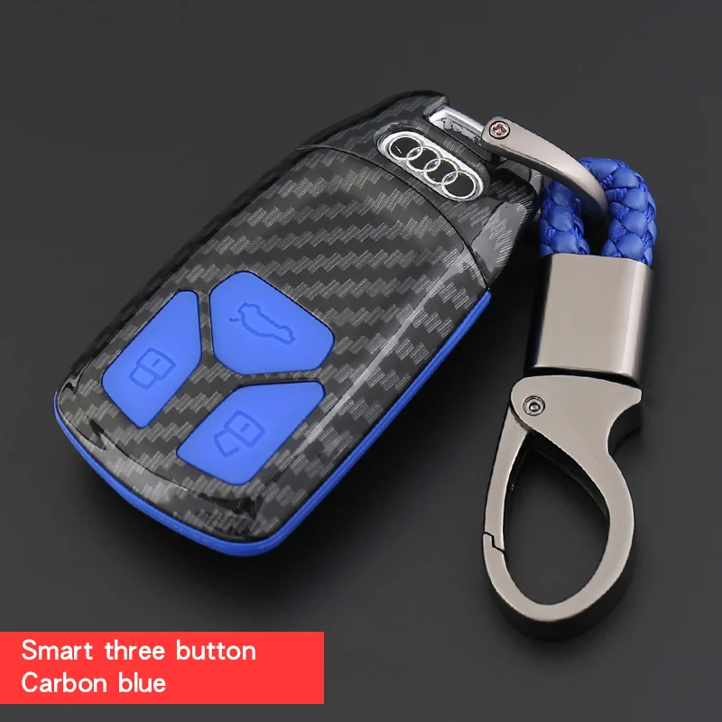 Подходит для Audi key case, предназначенного для нового A4L Q7 A5 TT, интеллектуальный пульт дистанционного управления, автомобильный набор ключей, Пряжка раковина - Название цвета: Серый