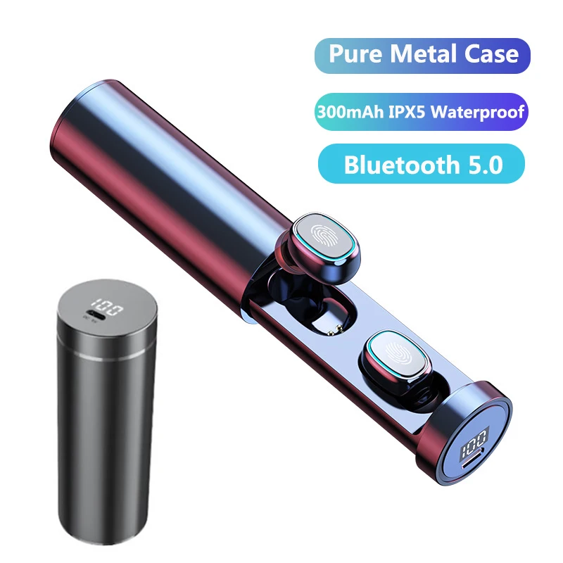 Gran oferta Auriculares inalámbricos TWS con Bluetooth 5,0, cascos a prueba de agua con pantalla LED, HIFI, deportivos, para videojuegos y música, con micrófono r0QK3Zaderk