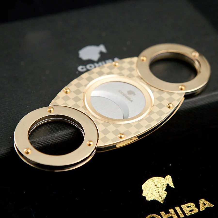 COHIBA гаджет золотистый тональный сетчатый двойной лезвие из нержавеющей стали