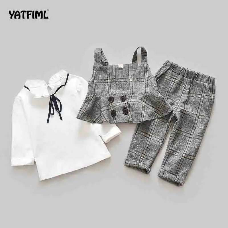 YATFIML блейзер для девушек, костюмы, комплект, костюм+ брюки, 3 предмета, для свадебной вечеринки, для девочек, комплект с блейзером для девочек - Цвет: grey