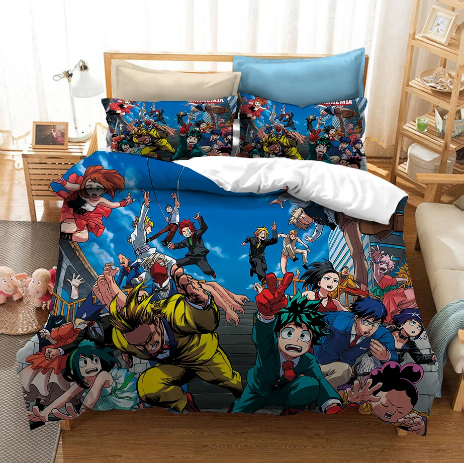 Japan Anime My Hero Academia 3D Printed Bedding Set Duvet Covers Pillowcases Comforter Bedding Set Bedclothes Bed Linen 02