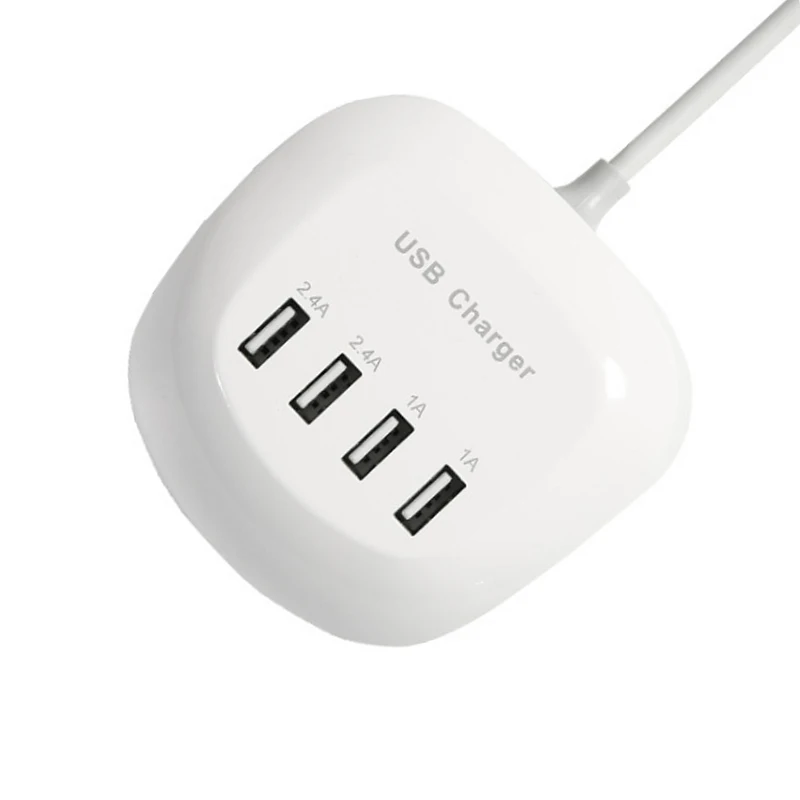 

4 Ports USB Fast Charger Multiple USB Hub Station Wall Smart Charger Adapter UK Plug Mobile Phone Fast Charging Adaptor