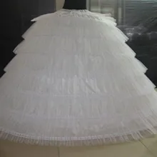 Тул Бланко Супер Пышные большие Enaguas 6 aros tieres bola Vestidos de novia crinolina