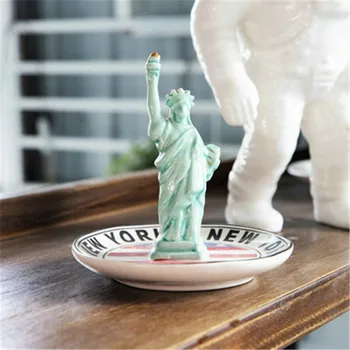 

STATUE OF LIBERTY CERAMICS JEWELRY TRAY LIVING ROOM DESKTOP SNACKS STORAGE TRAY NORDIC STYLE HOME DECORATIONS ART&CRAFT X5556