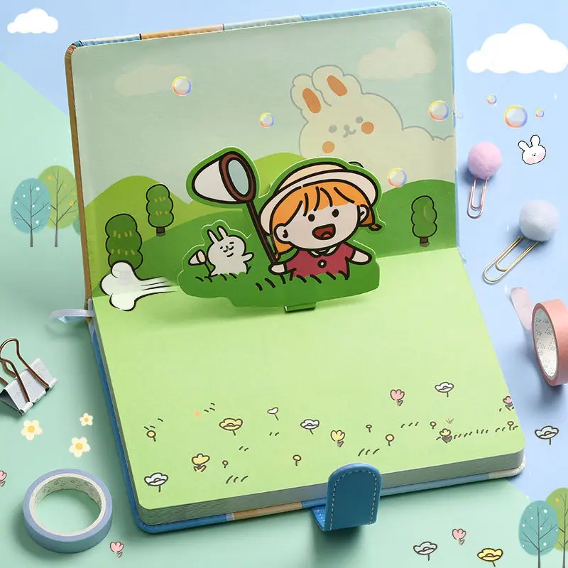 

Портативный маленький милый блокнот Kawaii, блокноты для мини-школы, канцелярские принадлежности, справочник «сделай сам», магнитная пряжка для записи рисунка