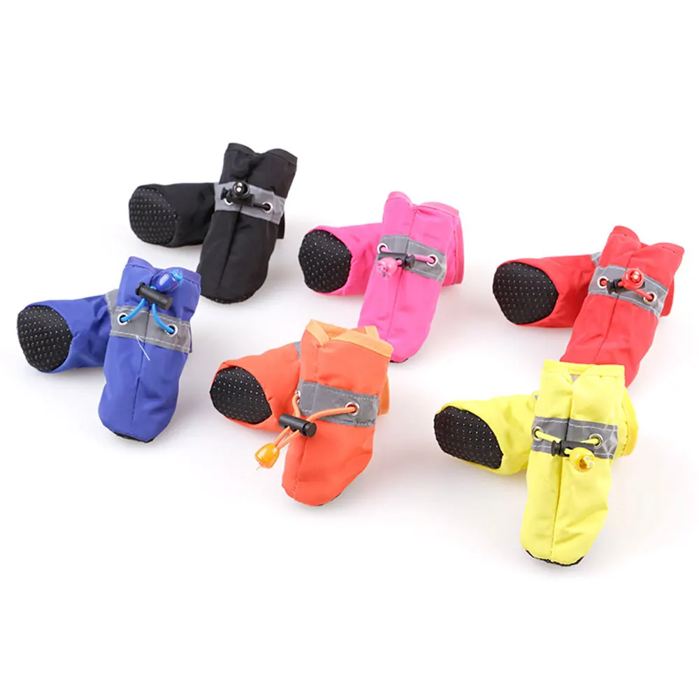 4 шт./компл. Обувь для собак дышащая обувь защита лап со светоотражающей полосой