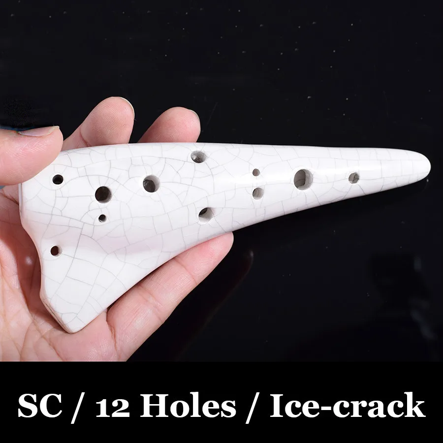 

SC Ocarina Submarine Soprano C Glazed Flute Tenor Flauta 12-hole Ocarina Wind Instrument Ice Crack Oven