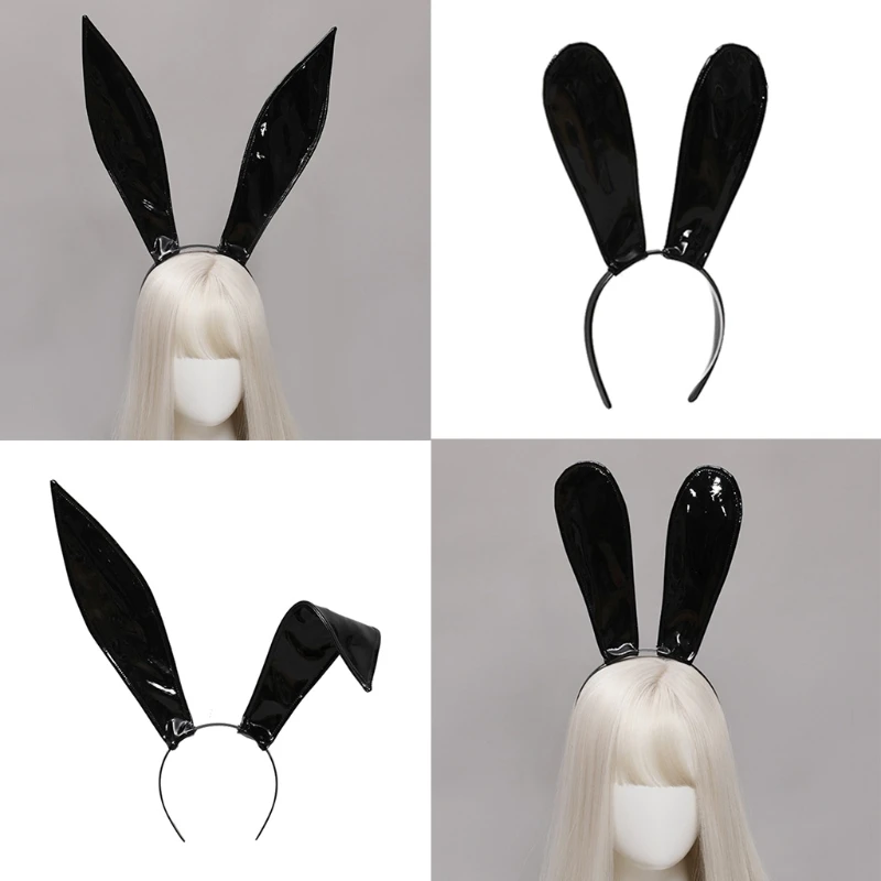 goddess costume Leather Rabbit Ears Headband Handmade Sexy Bunny Ears Hairband Easter Halloween Cosplay Props Theme Hair Accessories Women's Costumes