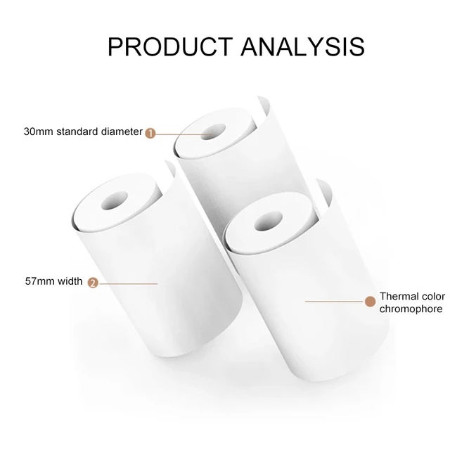 3 /6 /9 /15 /21Pcs Portable Printable Sticker Paper Roll Direct Thermal Paper With Self-adhesive For A6 Pocket Thermal Printer 2