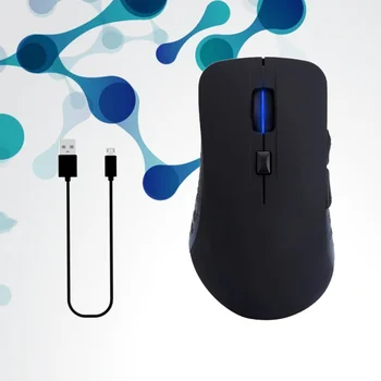 

1pc Wireless Mouse Dual Mode 5.0+2.4G Rechargeable Silent Light Cordless Mouse Remote Mouse (Black)