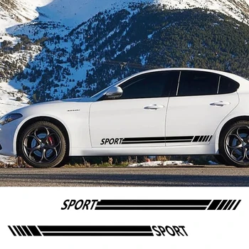 

2pcs 160cmx9cm Racing Sports Car Stickers Auto Both Side Body Vinyl Decals Car Stylish Graphics Stickers Car Tuning Accessories