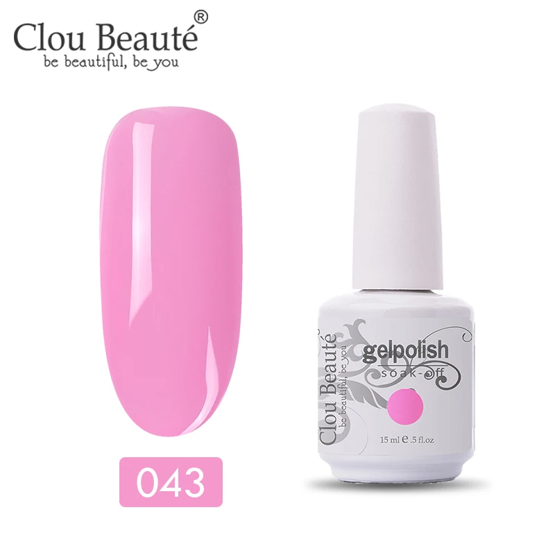 Гель-лак Clou Beaute Vernis, УФ-краска, сделай сам, лак для ногтей, гибридный, 15 мл, розовый, красный, фиолетовый цвета, УФ-яркий и блестящий Гель-лак - Цвет: 11043