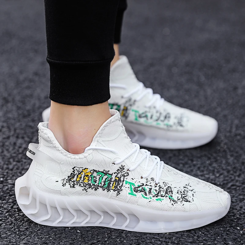 Zapatillas deportivas que en la oscuridad para hombre, zapatos deportivos de ocio, transpirables, color verde fluorescente, novedad de verano 2021| | - AliExpress